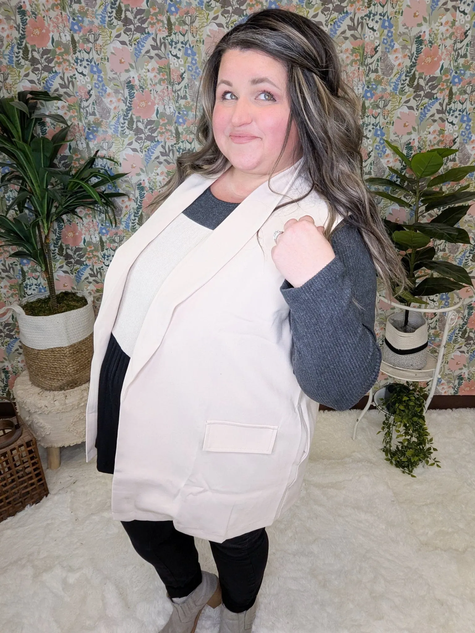 Jenna Vest Blazer w/Pockets (2 COLORS)