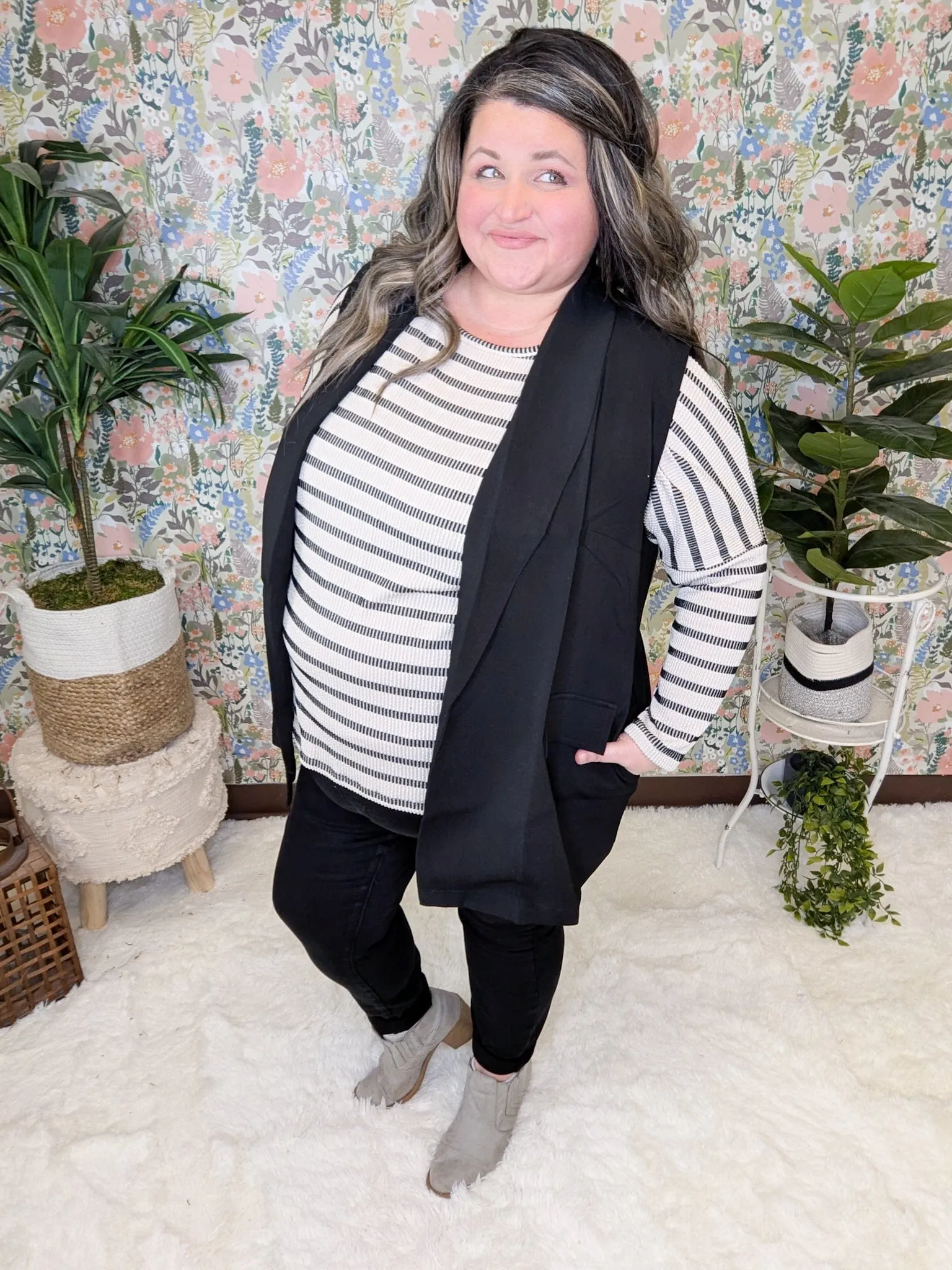 Jenna Vest Blazer w/Pockets (2 COLORS)