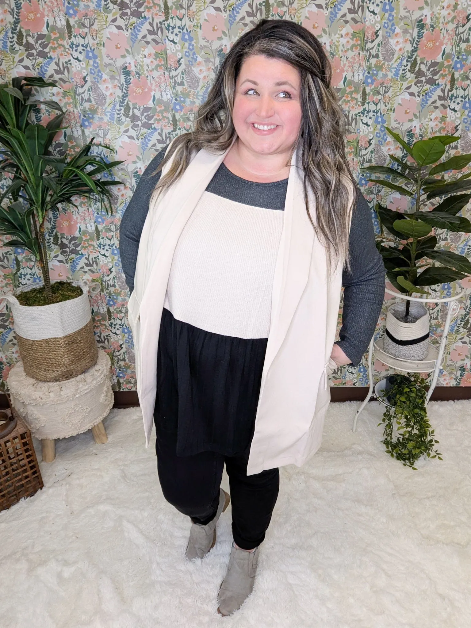 Jenna Vest Blazer w/Pockets (2 COLORS)