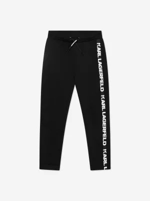 Karl Lagerfeld Boys Logo Print Joggers in Black
