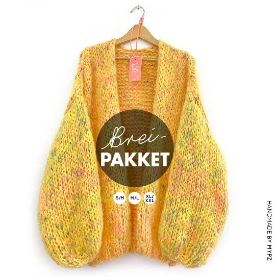 Knitting Kit - MYPZ Chunky Mohair Cardigan Yellow Pops No.15 (ENG-NL)