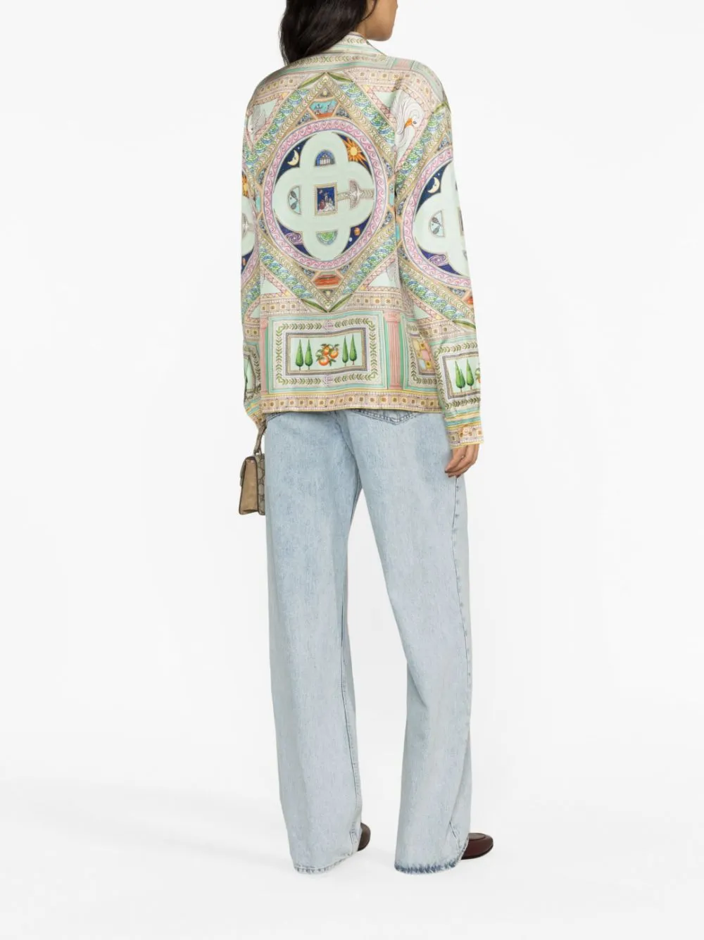 Le Labyrinthe-print silk shirt