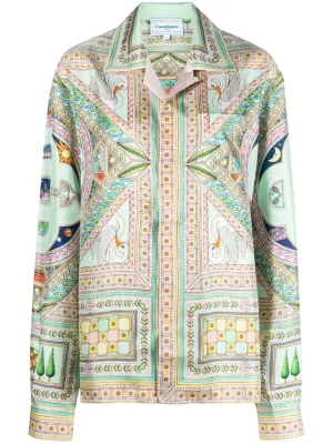 Le Labyrinthe-print silk shirt