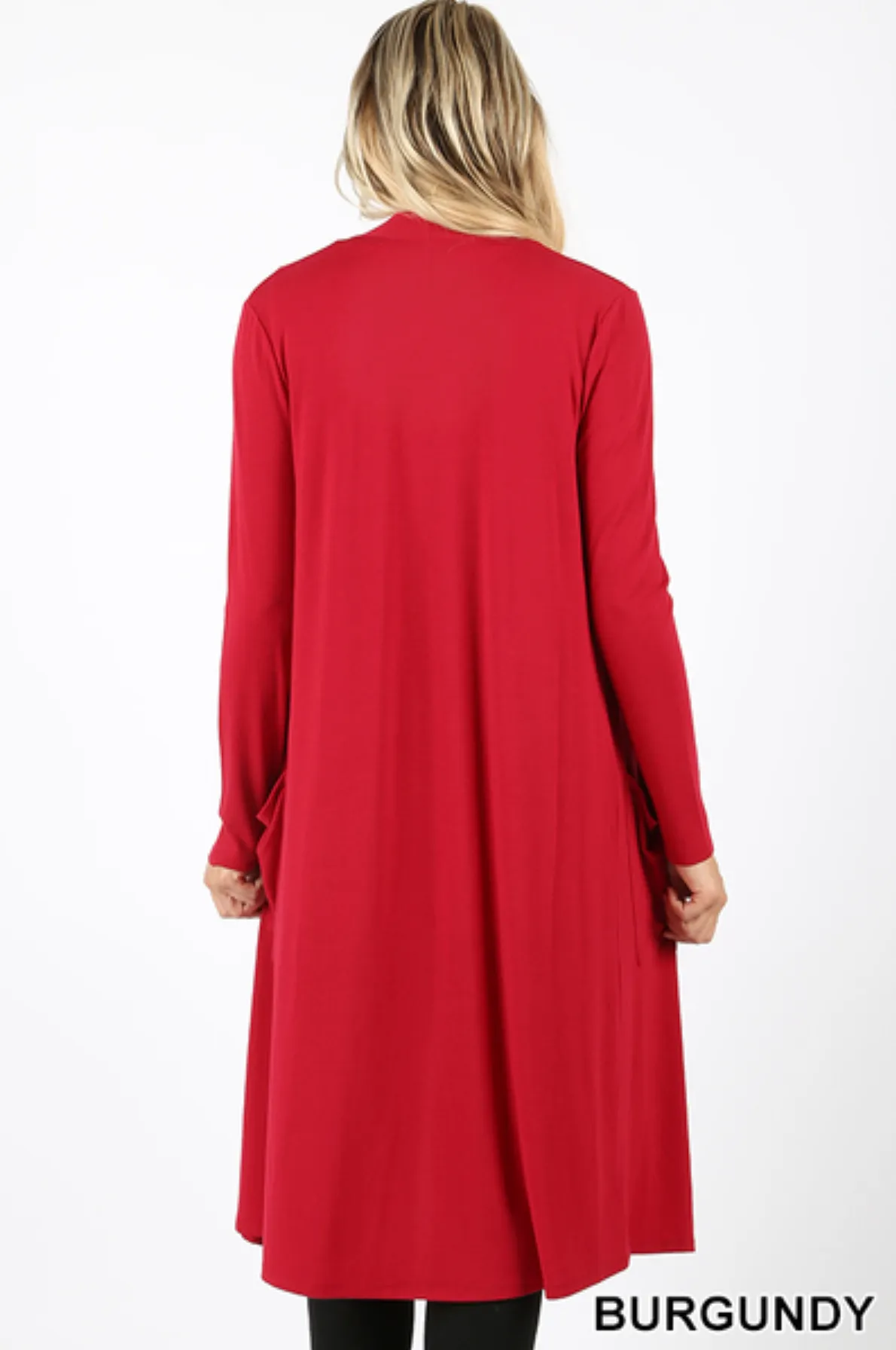Many Colors! Slouchy Pocket Duster Length Cardigan
