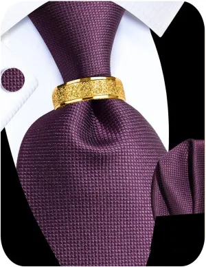 Mens Tie Set Silk Tie Pocket Square Cufflinks and Lapel Pin Set