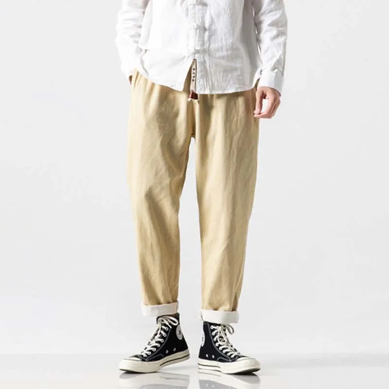 Men's Vintage Elastic Waist Harem Wash Jeans