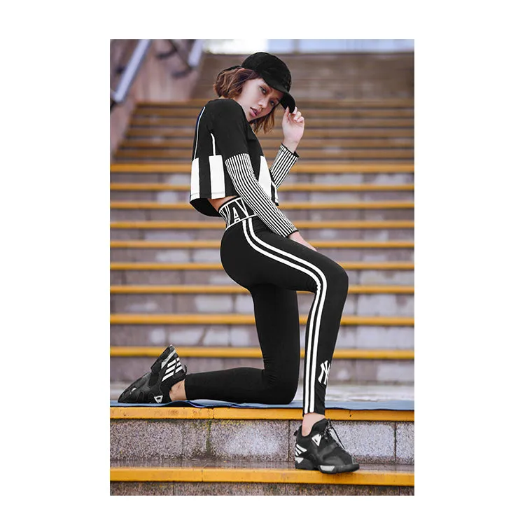 MIP DOUBLE STRIPE LEGGINGS WITH DETACHABLE WAISTBAND