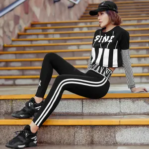 MIP DOUBLE STRIPE LEGGINGS WITH DETACHABLE WAISTBAND