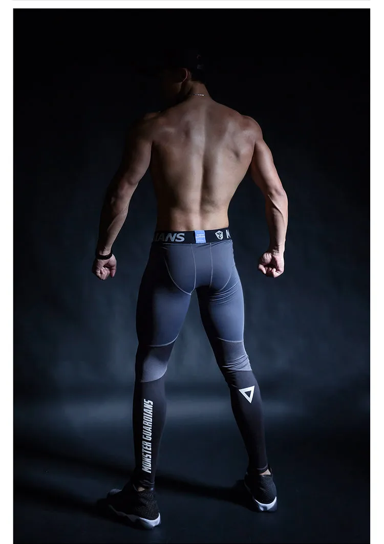 MONSTER GUARDIANS LOGO PRINT LEGGINGS IN GREY