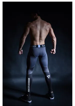 MONSTER GUARDIANS LOGO PRINT LEGGINGS IN GREY