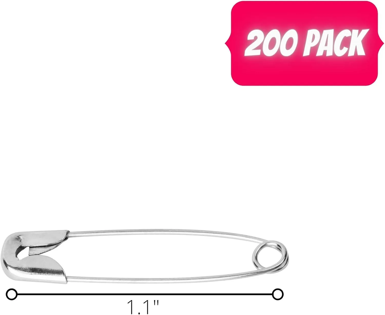 Mr. Pen- Safety Pins, 200 Pack, 1.1 Inch, Heavy Duty, Large Pins for Clothes, Stainless Steel