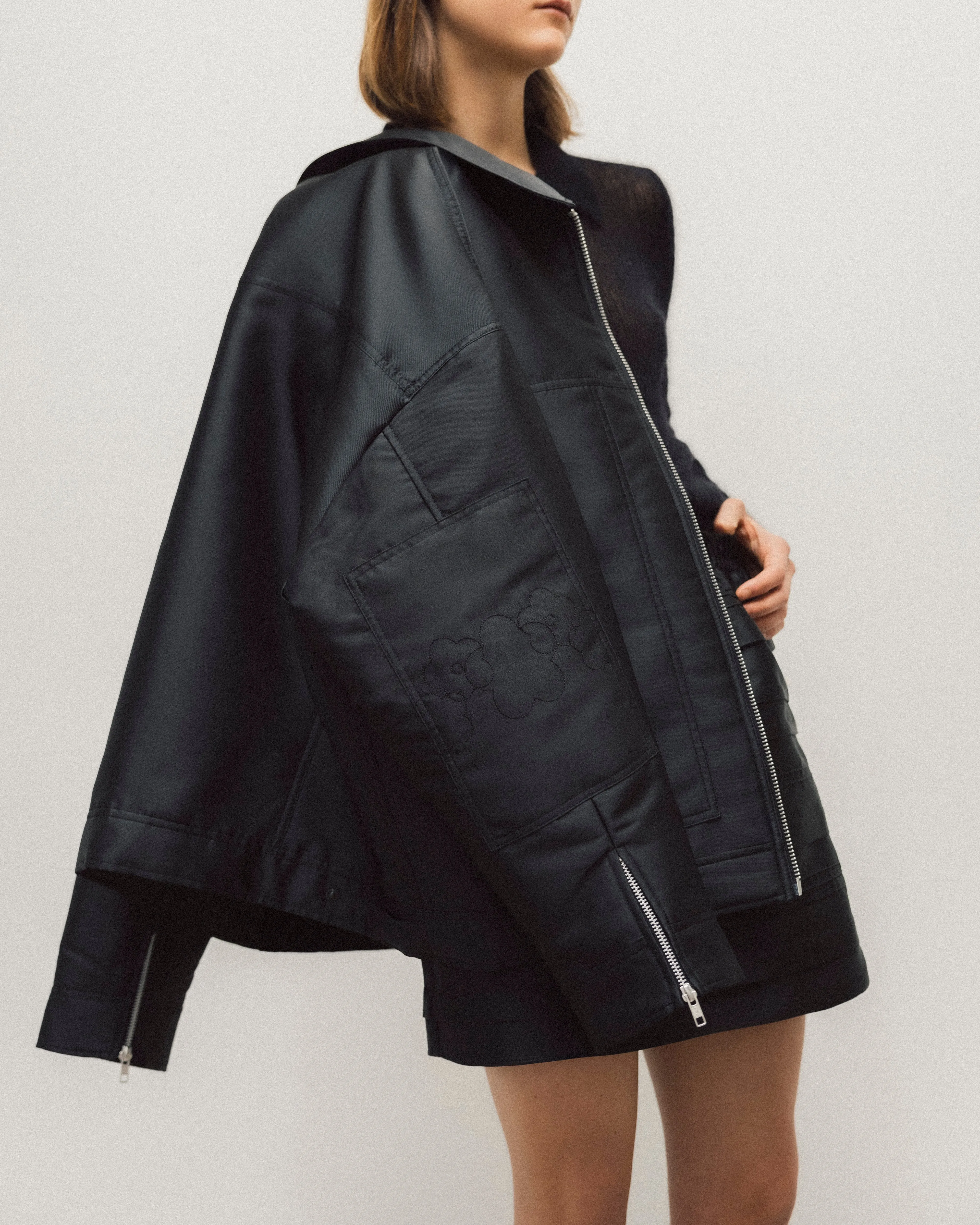 OLPA | JACKET LUSTRE TWILL BLACK NONA