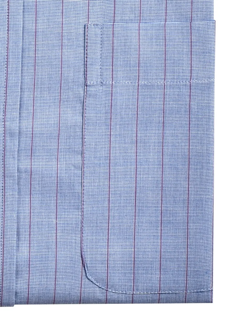 Pink Pin Stripes on Blue End on End