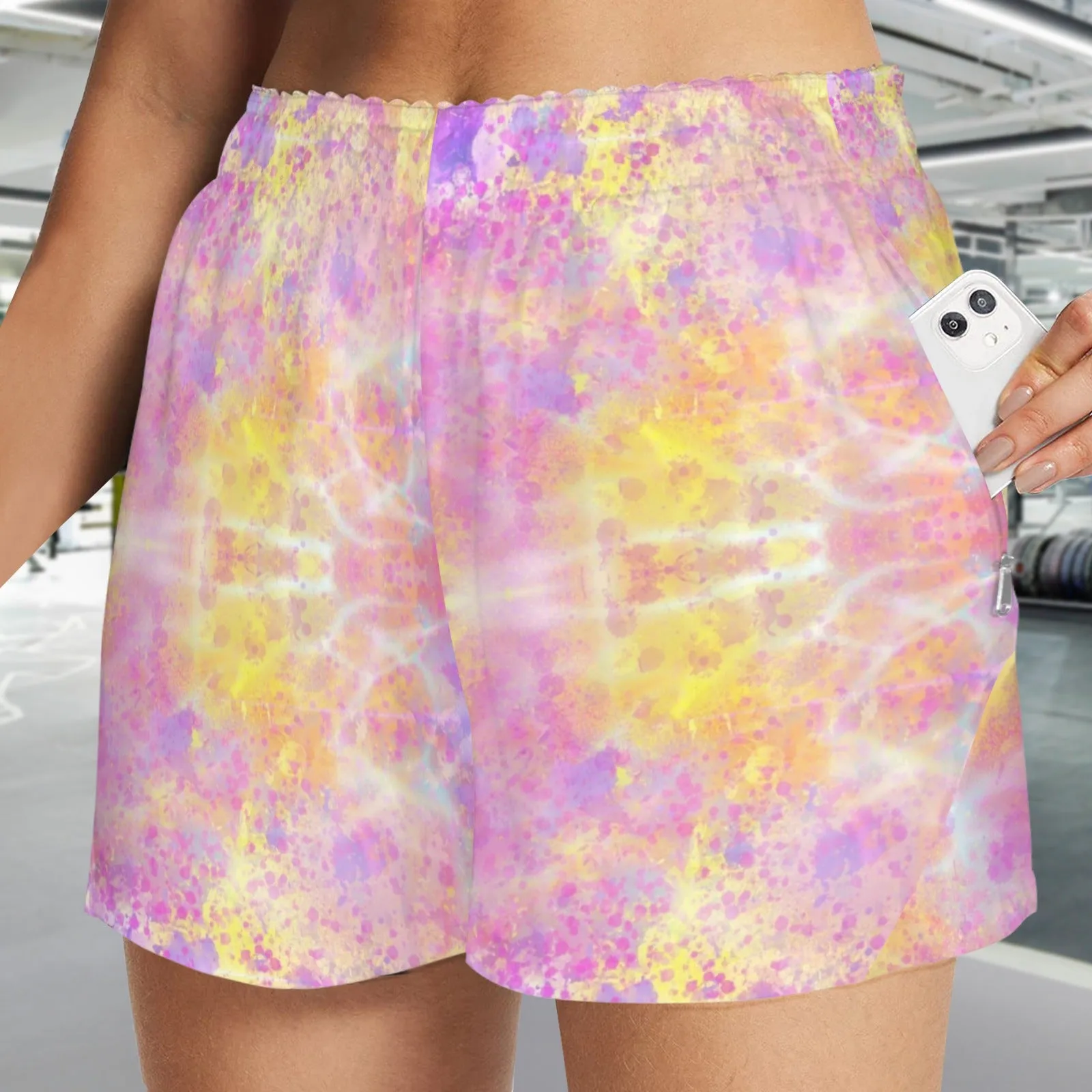 Pretty Pastels Art Zip Pocket Shorts up to 5 XL (FWS)