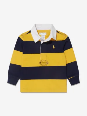 Ralph Lauren Boys Striped Rugby Shirt in Yellow