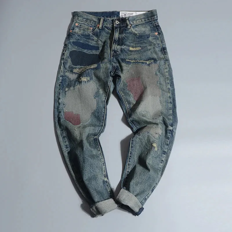 Retro Old Patch Regular Fit Jeans