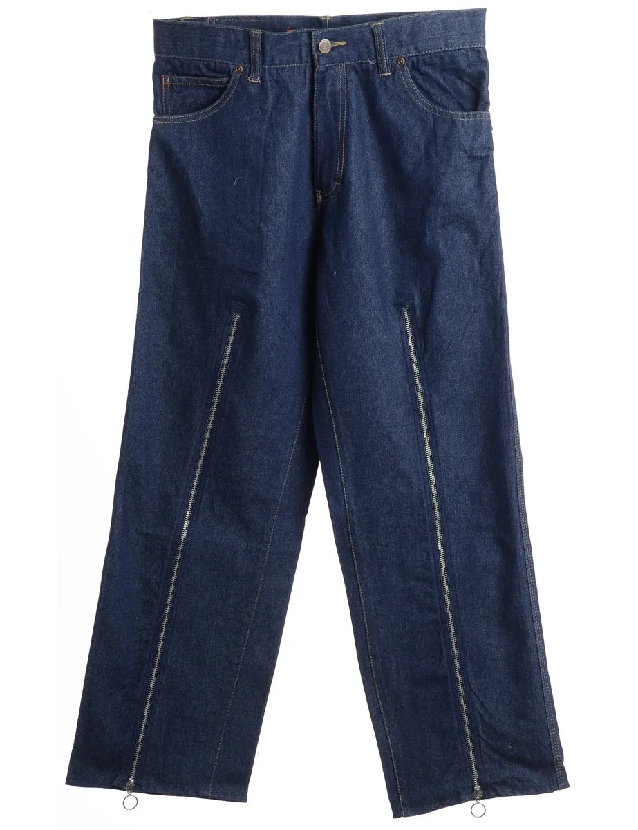 Reworked Zip Front Jeans - W32