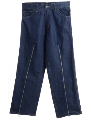 Reworked Zip Front Jeans - W32
