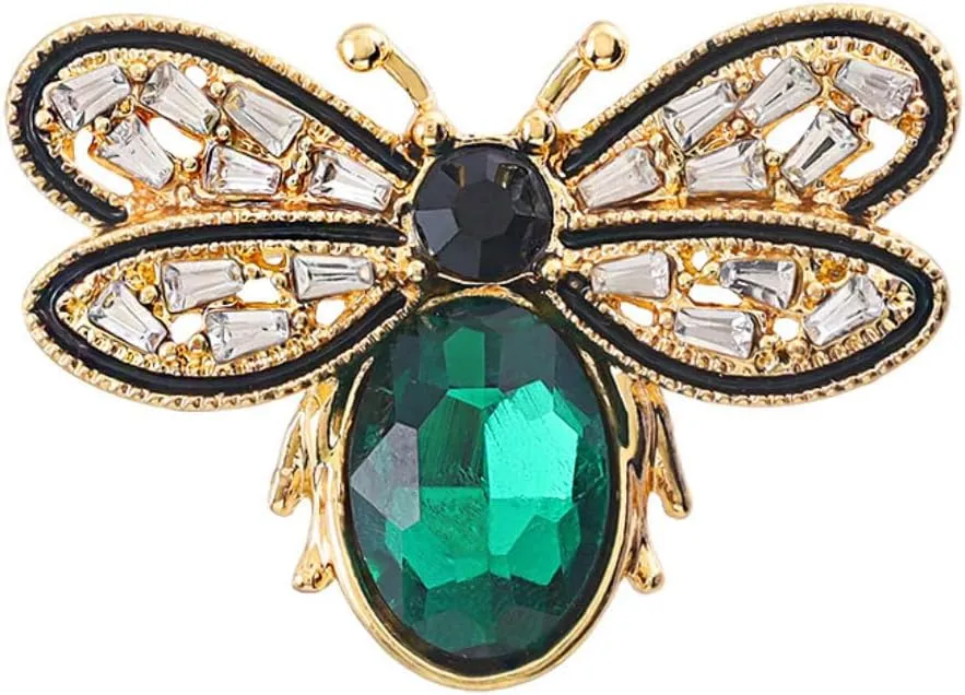 Rhinestone Pearl Bee Brooch Honey Bee Lapel Pin Vintage Crystal Insect Pin for Women Men