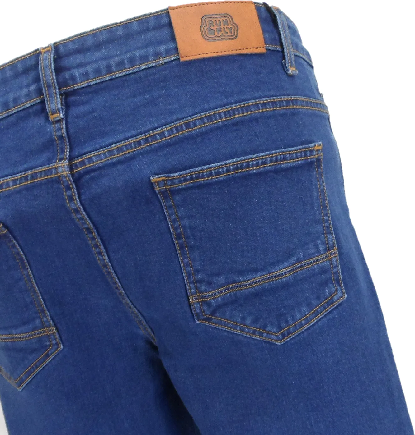 Run & Fly Mens Stonewashed Bootcut Stretch Flares Jeans