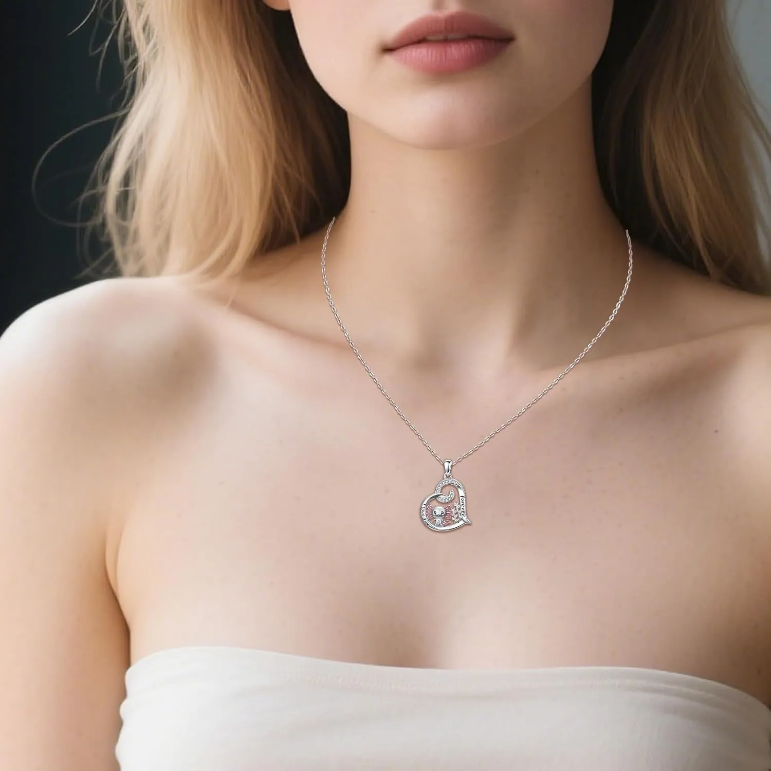 Sea Turtle/Mermaid/Axolotl/Jellyfish/Starfish/Octopus Necklace for Women 925 Sterling Silver Ocean Animal Pendant Necklace Jewelry Birthday Ocean Themed Gifts for Ocean Lovers
