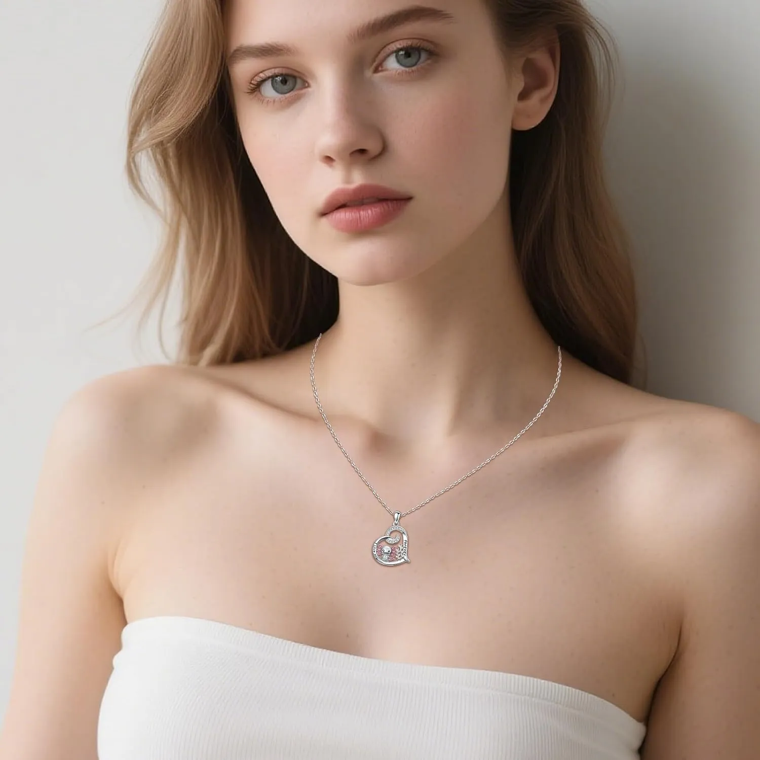 Sea Turtle/Mermaid/Axolotl/Jellyfish/Starfish/Octopus Necklace for Women 925 Sterling Silver Ocean Animal Pendant Necklace Jewelry Birthday Ocean Themed Gifts for Ocean Lovers