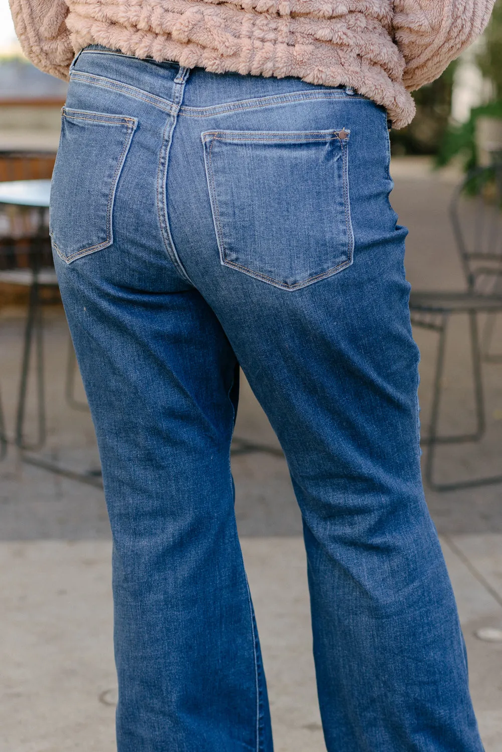Sunny High Rise Wide Hem Flare Jeans - PLUS