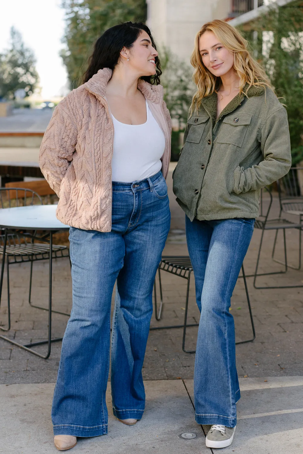 Sunny High Rise Wide Hem Flare Jeans - PLUS
