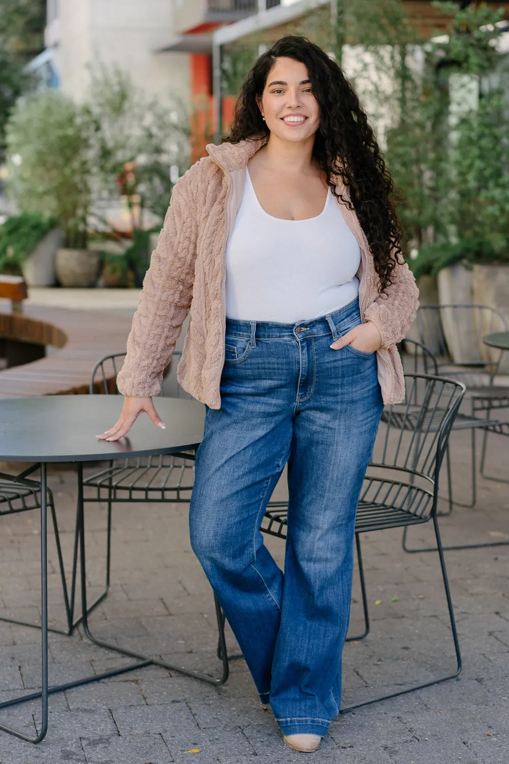 Sunny High Rise Wide Hem Flare Jeans - PLUS