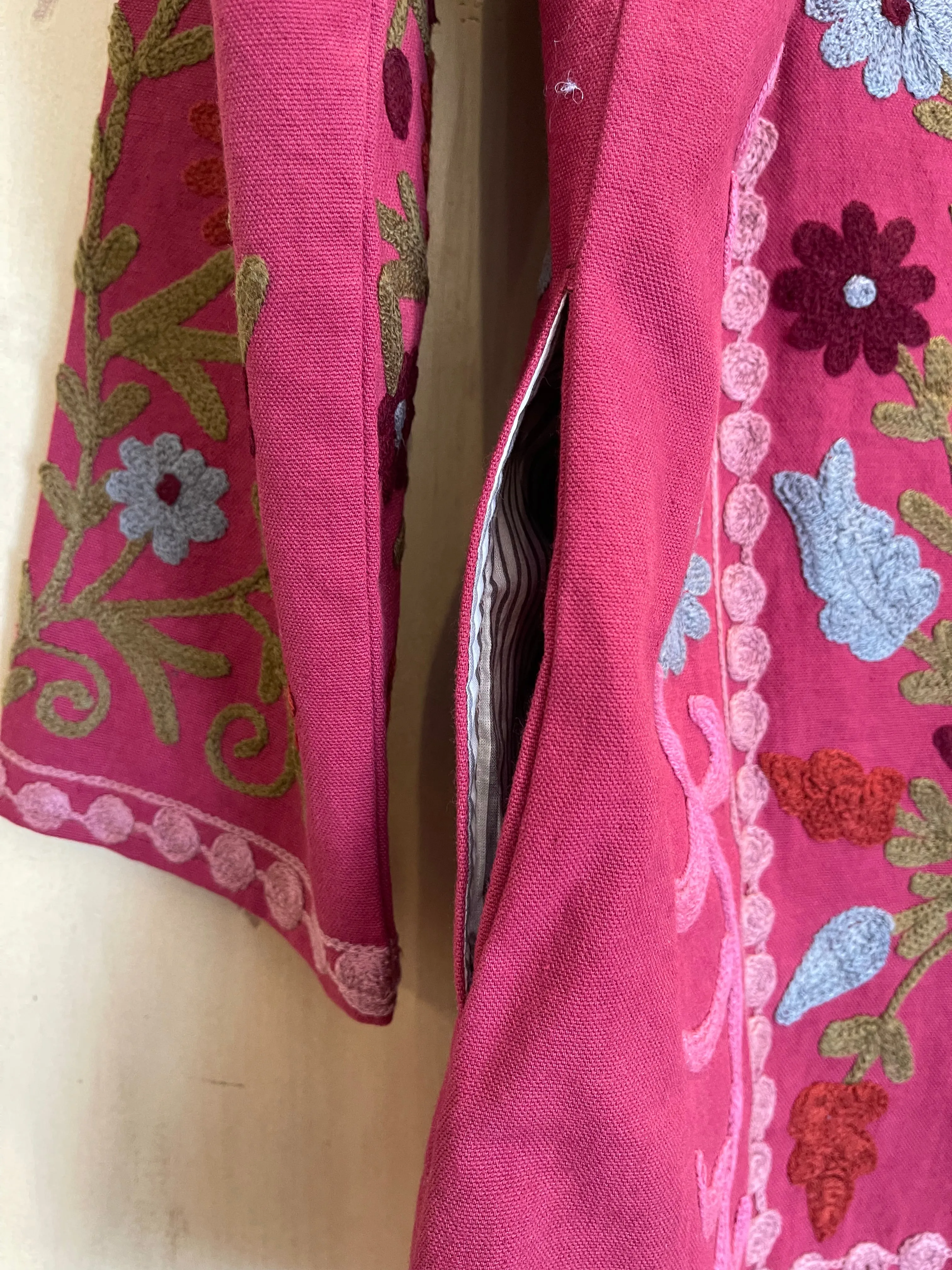 Suzani Tribal Jacket Long - Cherry Sage