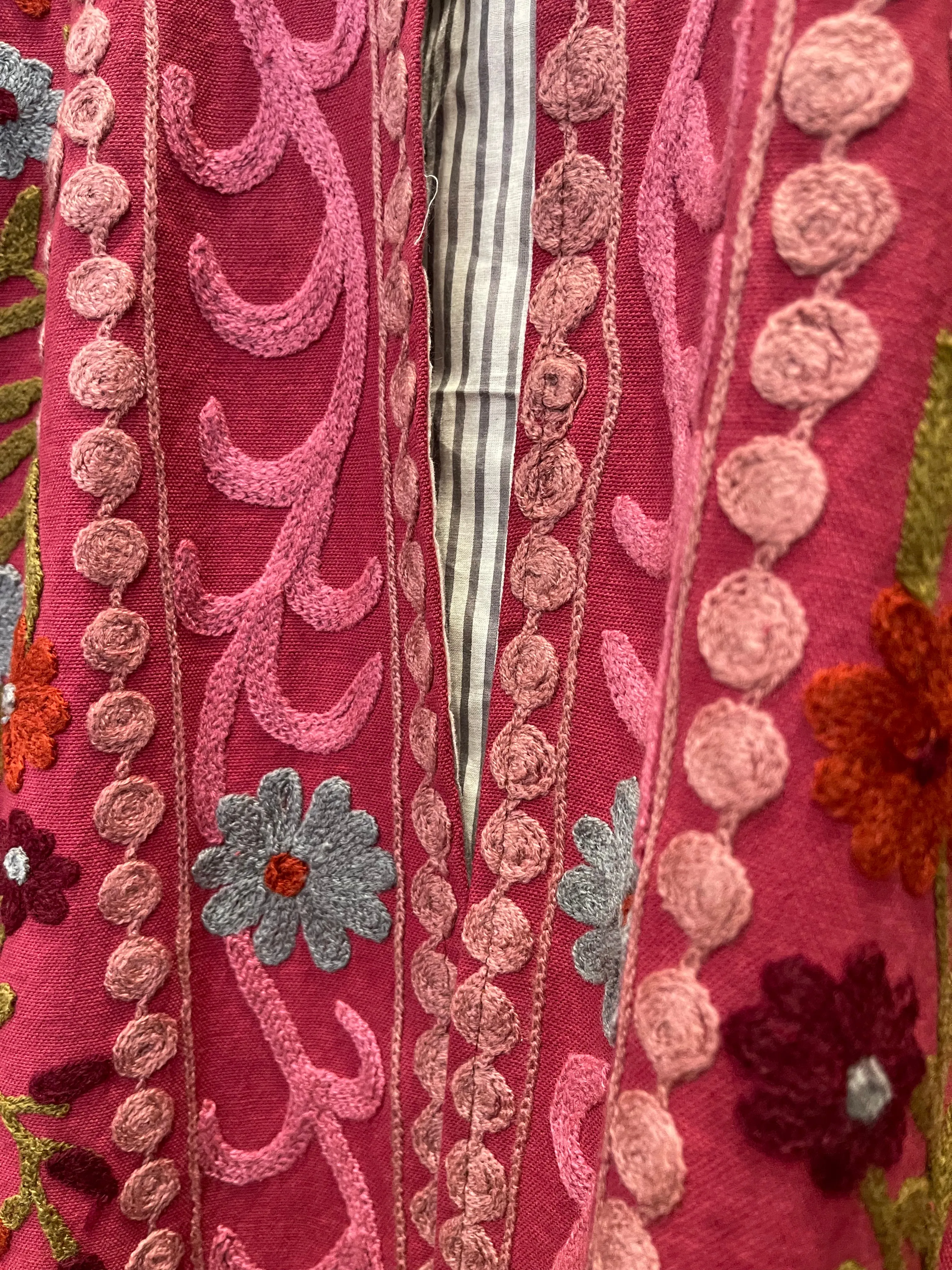 Suzani Tribal Jacket Long - Cherry Sage