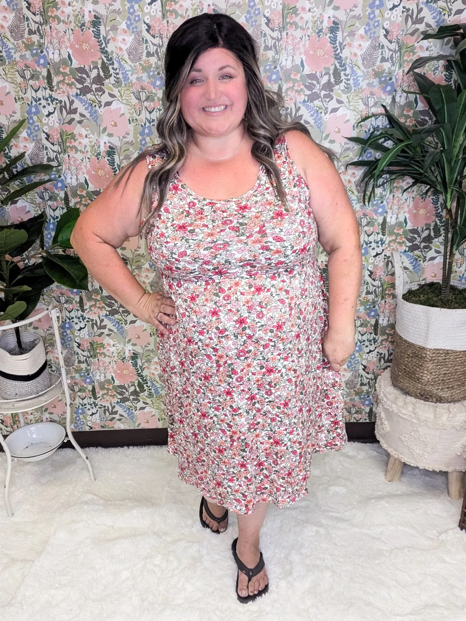 Tara Scoopneck Tank Dress in Perfect Florals (3 COLORS)