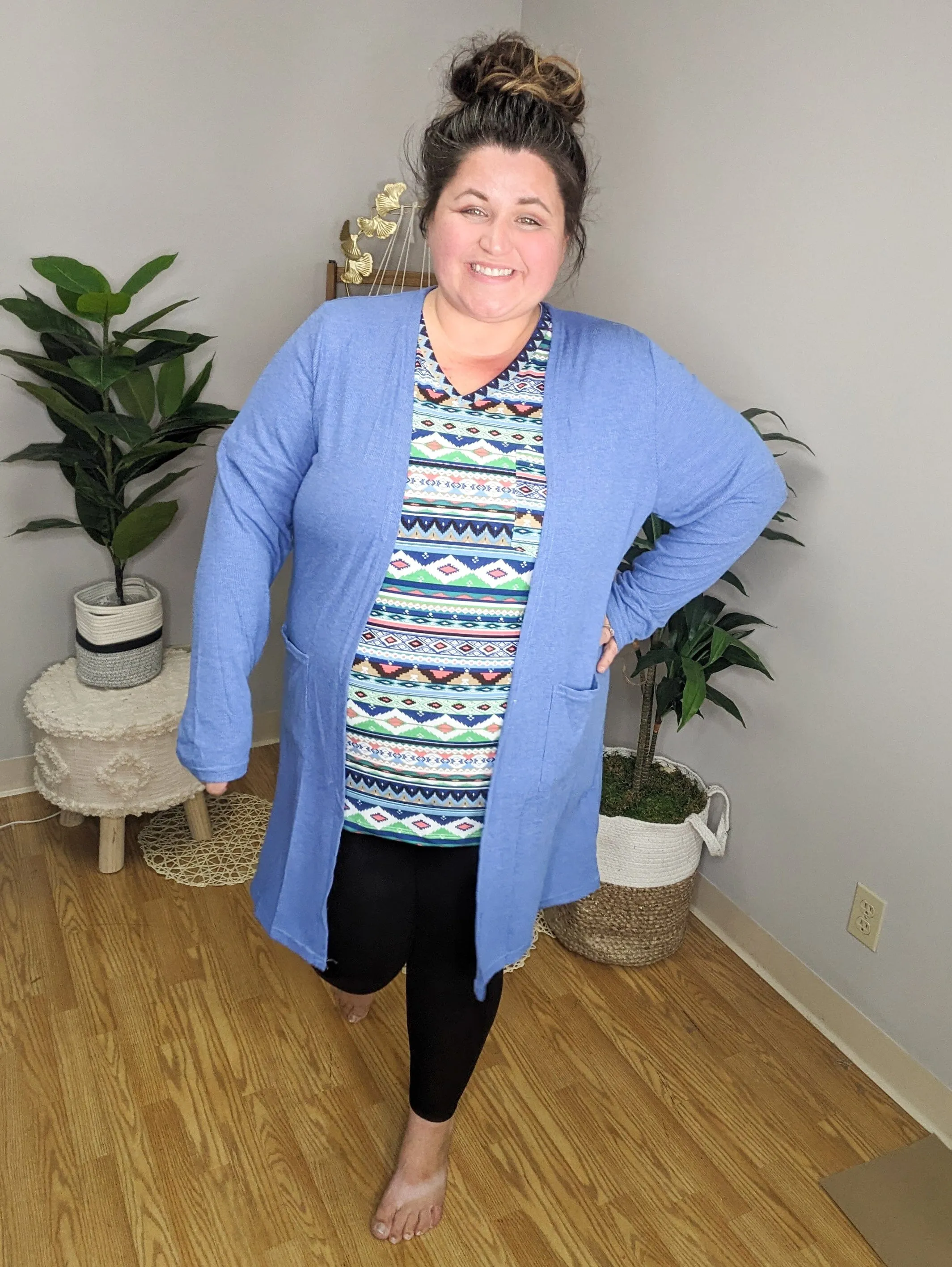 Teagan Triple Stretch Solid Ribbed Cardigan (lots of colors)
