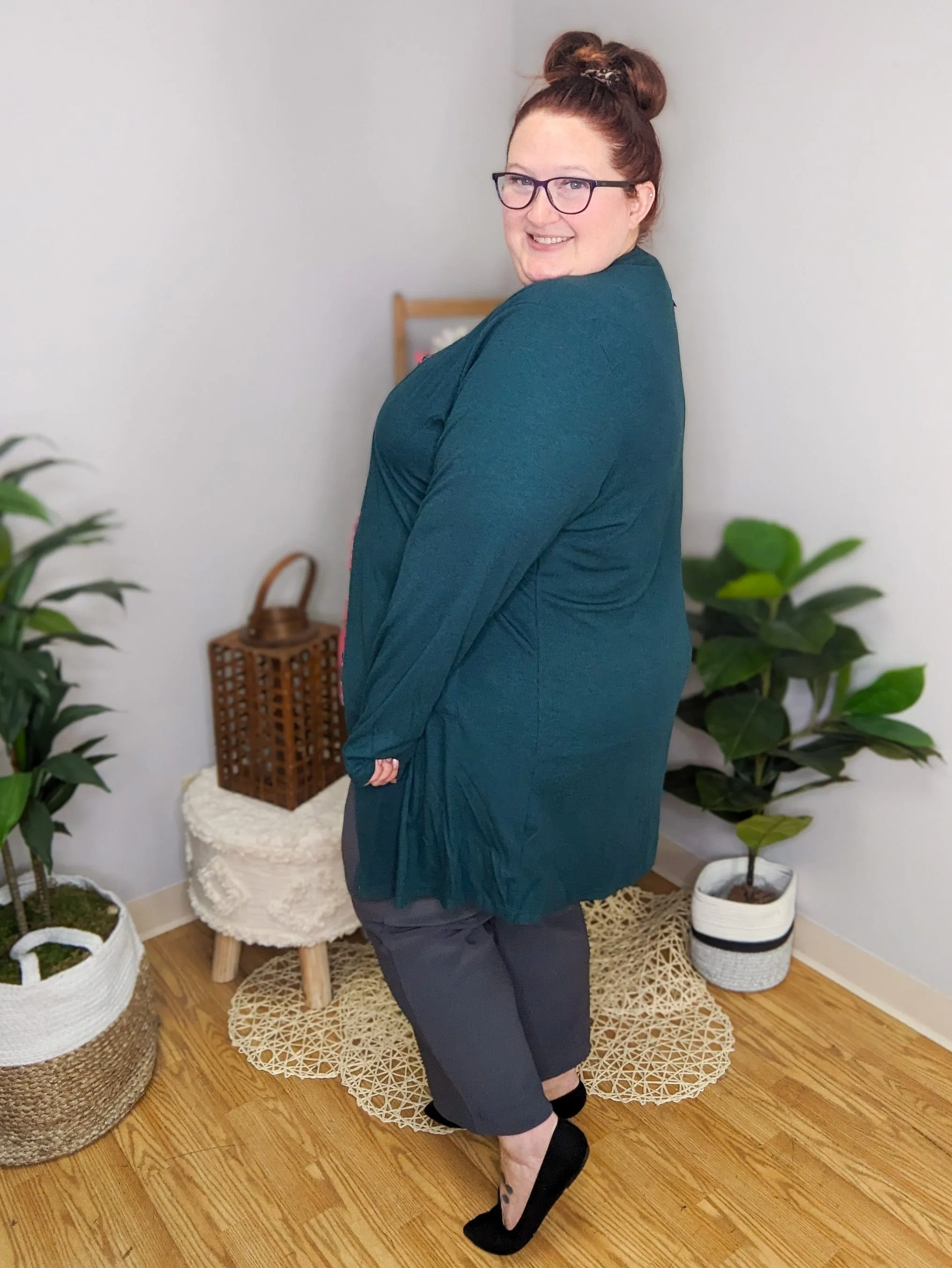 Teagan Triple Stretch Solid Ribbed Cardigan (lots of colors)