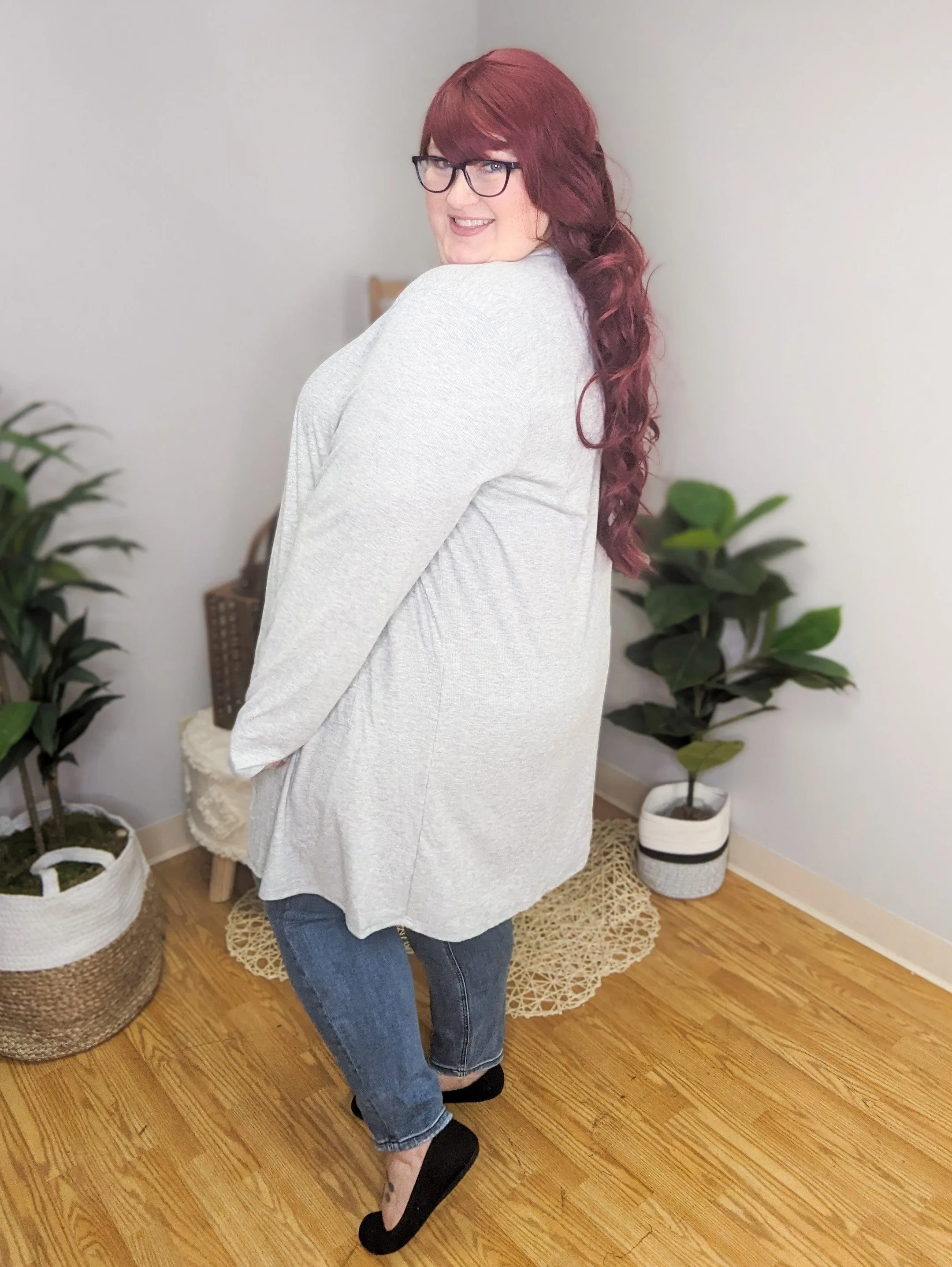 Teagan Triple Stretch Solid Ribbed Cardigan (lots of colors)