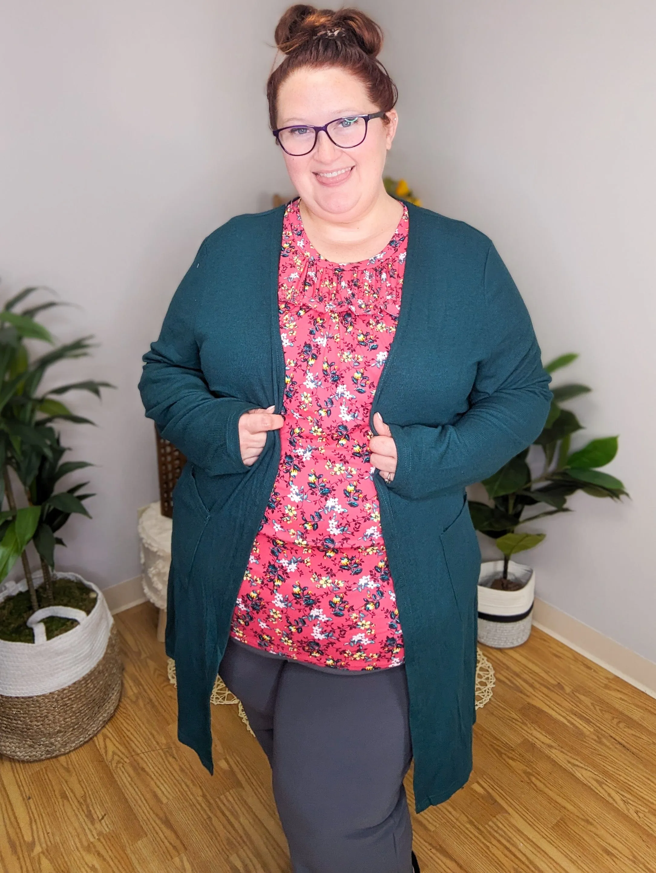 Teagan Triple Stretch Solid Ribbed Cardigan (lots of colors)