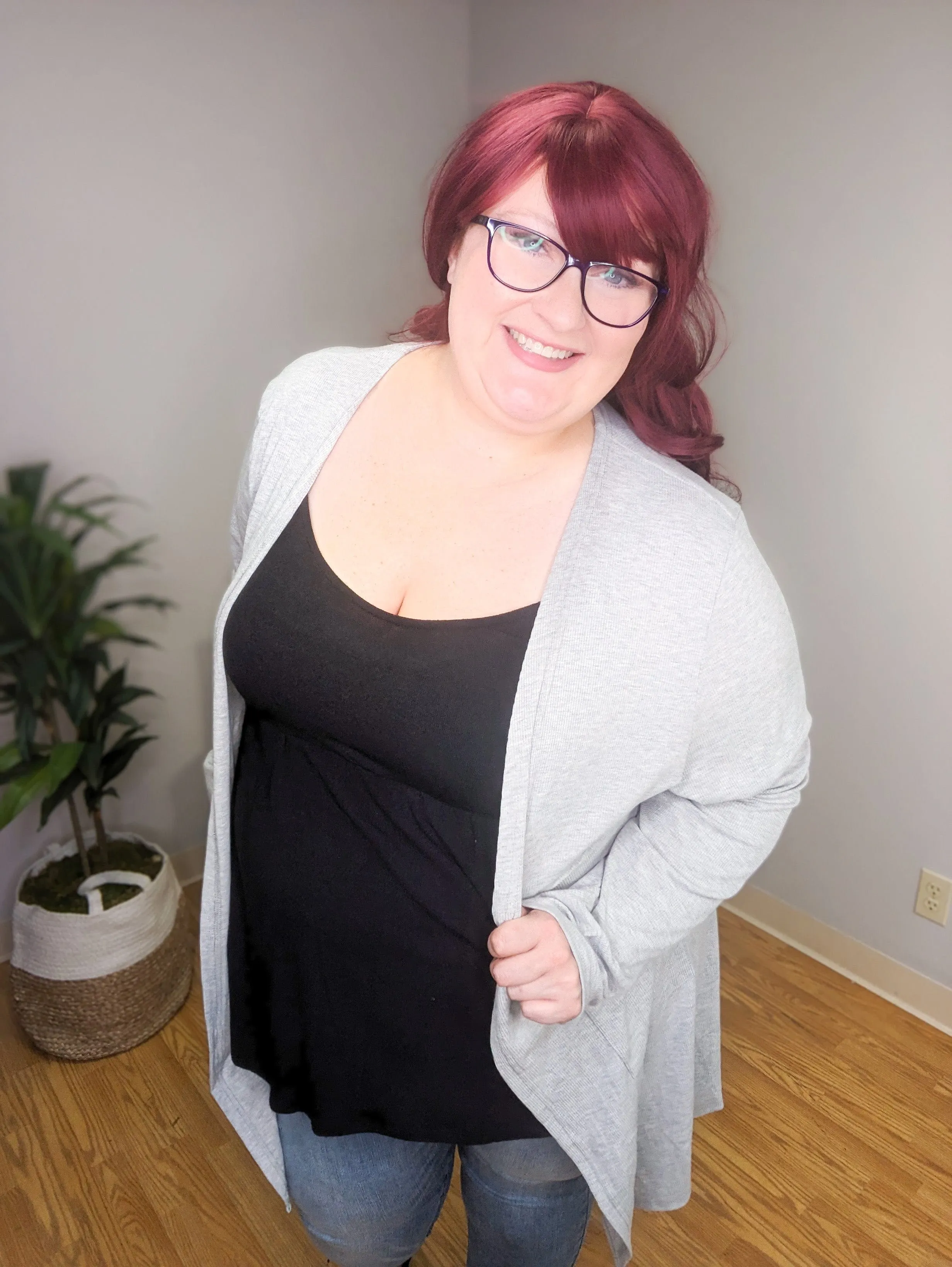 Teagan Triple Stretch Solid Ribbed Cardigan (lots of colors)