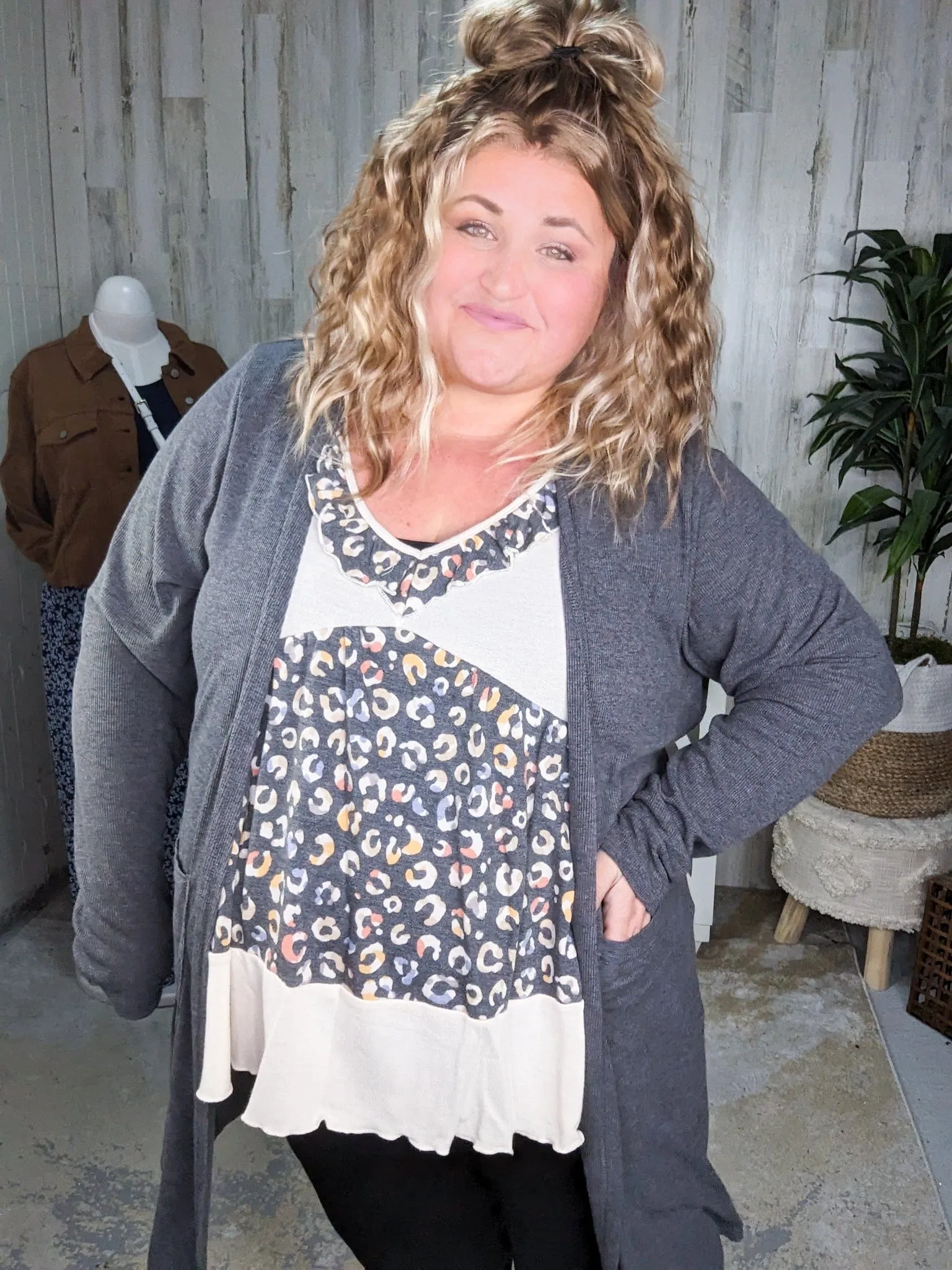 Teagan Triple Stretch Solid Ribbed Cardigan (lots of colors)