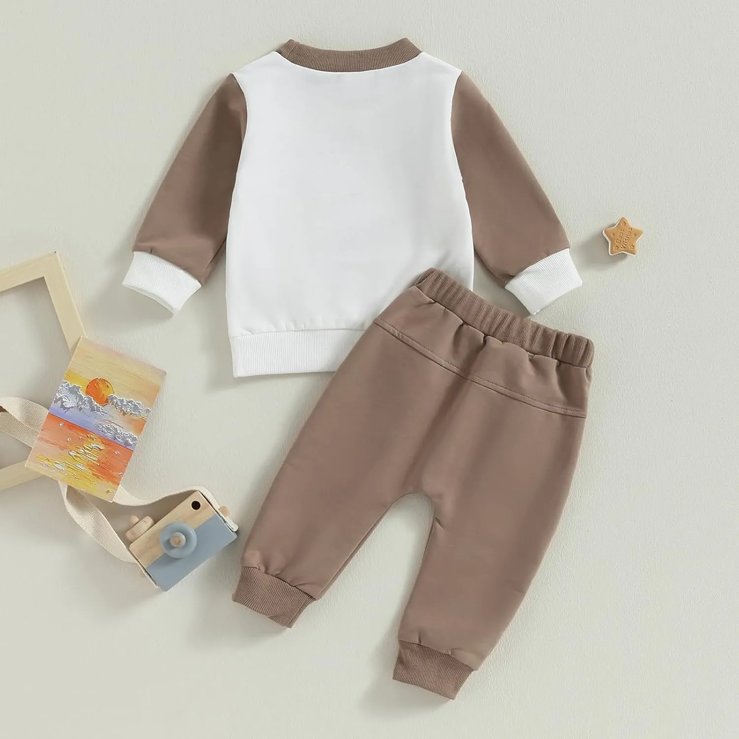 Toddler Baby Boy Football Outfit On Sundays We Watch Football with Daddy Sweatshirt Top Pants Set Fall Clothes