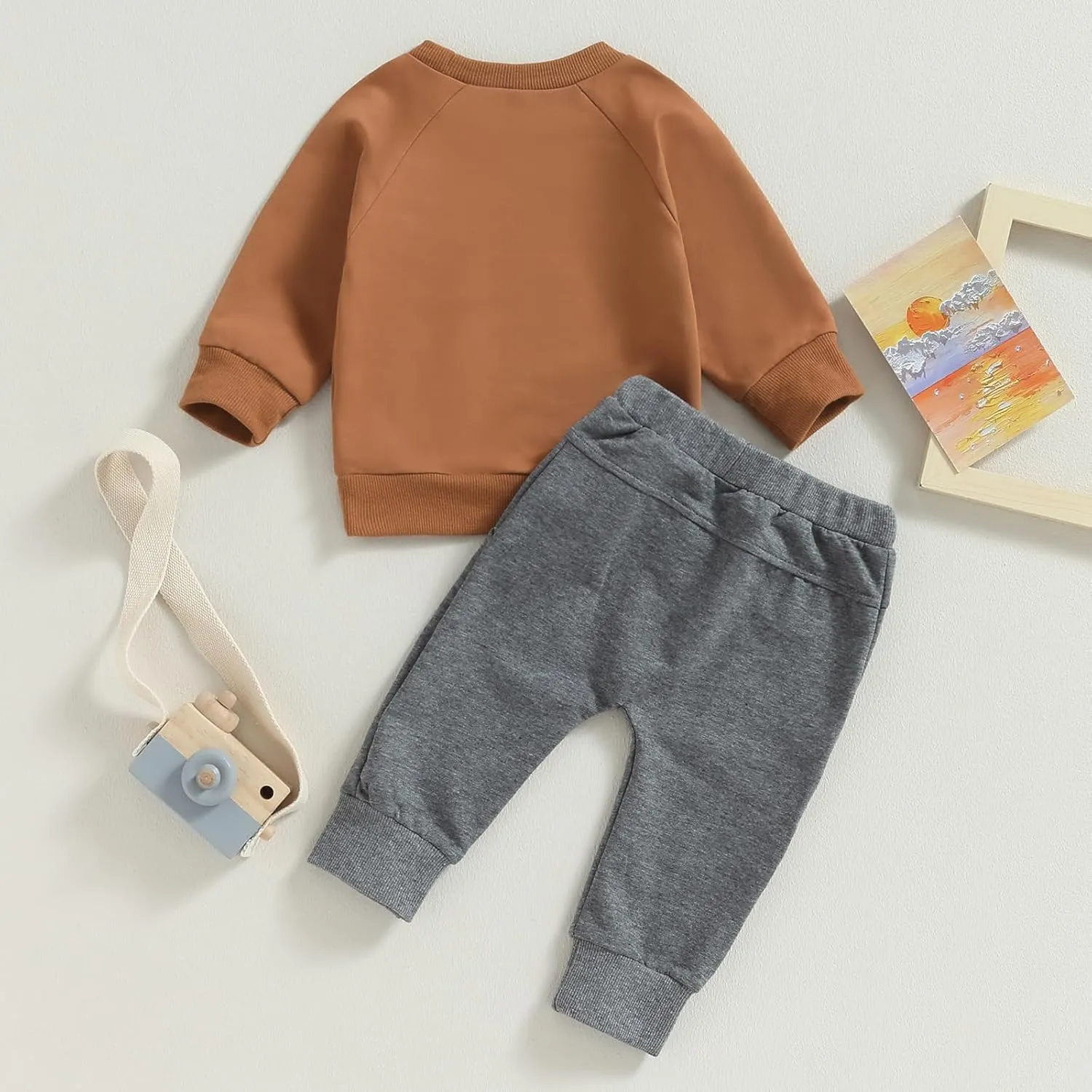 Toddler Baby Boy Football Outfit On Sundays We Watch Football with Daddy Sweatshirt Top Pants Set Fall Clothes