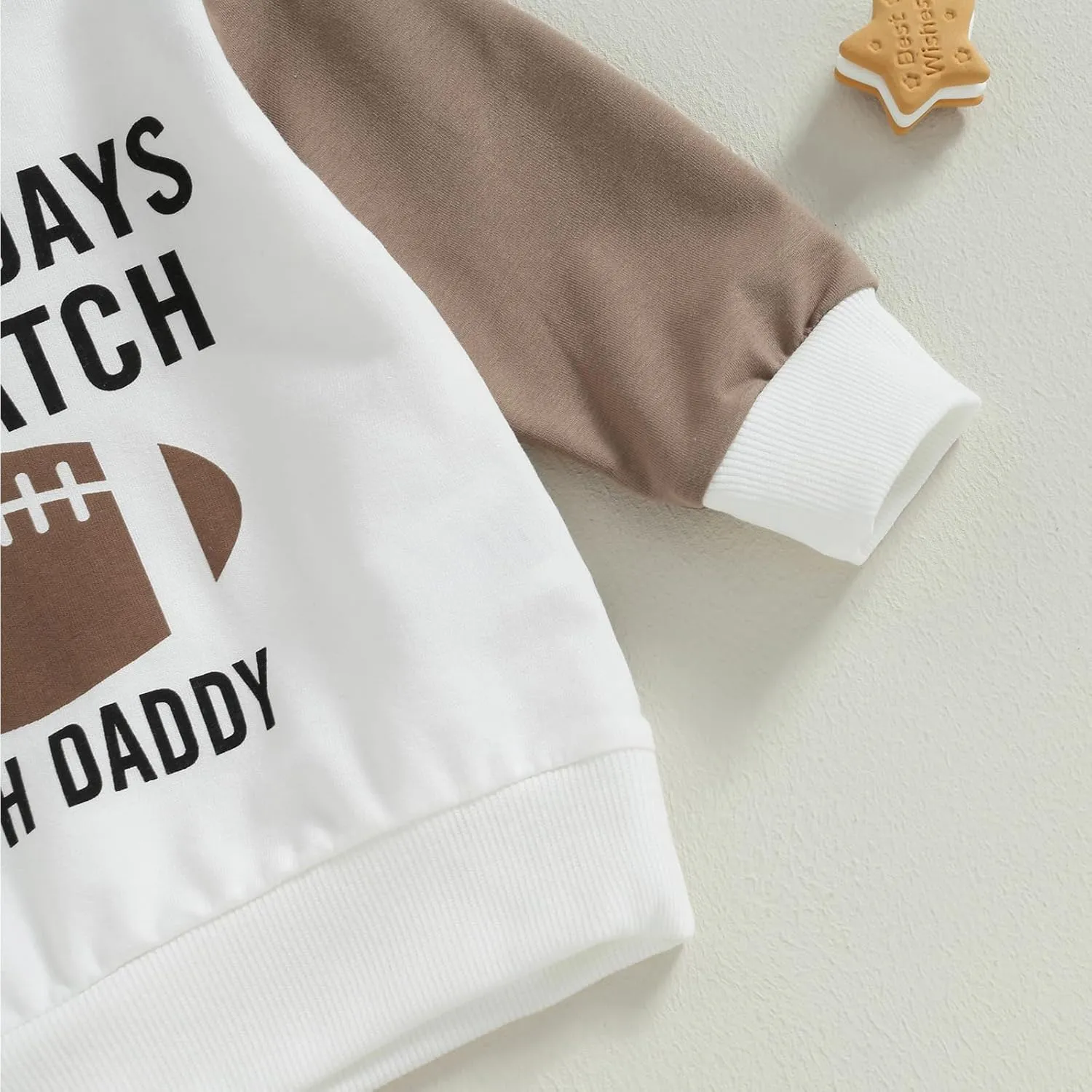 Toddler Baby Boy Football Outfit On Sundays We Watch Football with Daddy Sweatshirt Top Pants Set Fall Clothes
