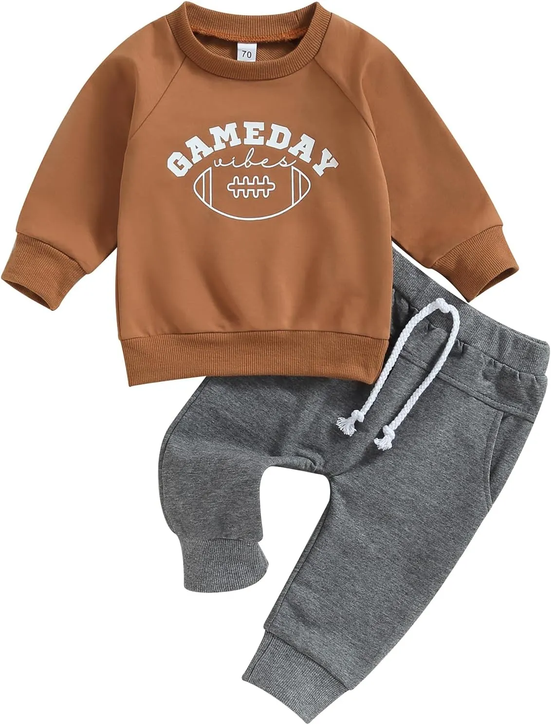 Toddler Baby Boy Football Outfit On Sundays We Watch Football with Daddy Sweatshirt Top Pants Set Fall Clothes