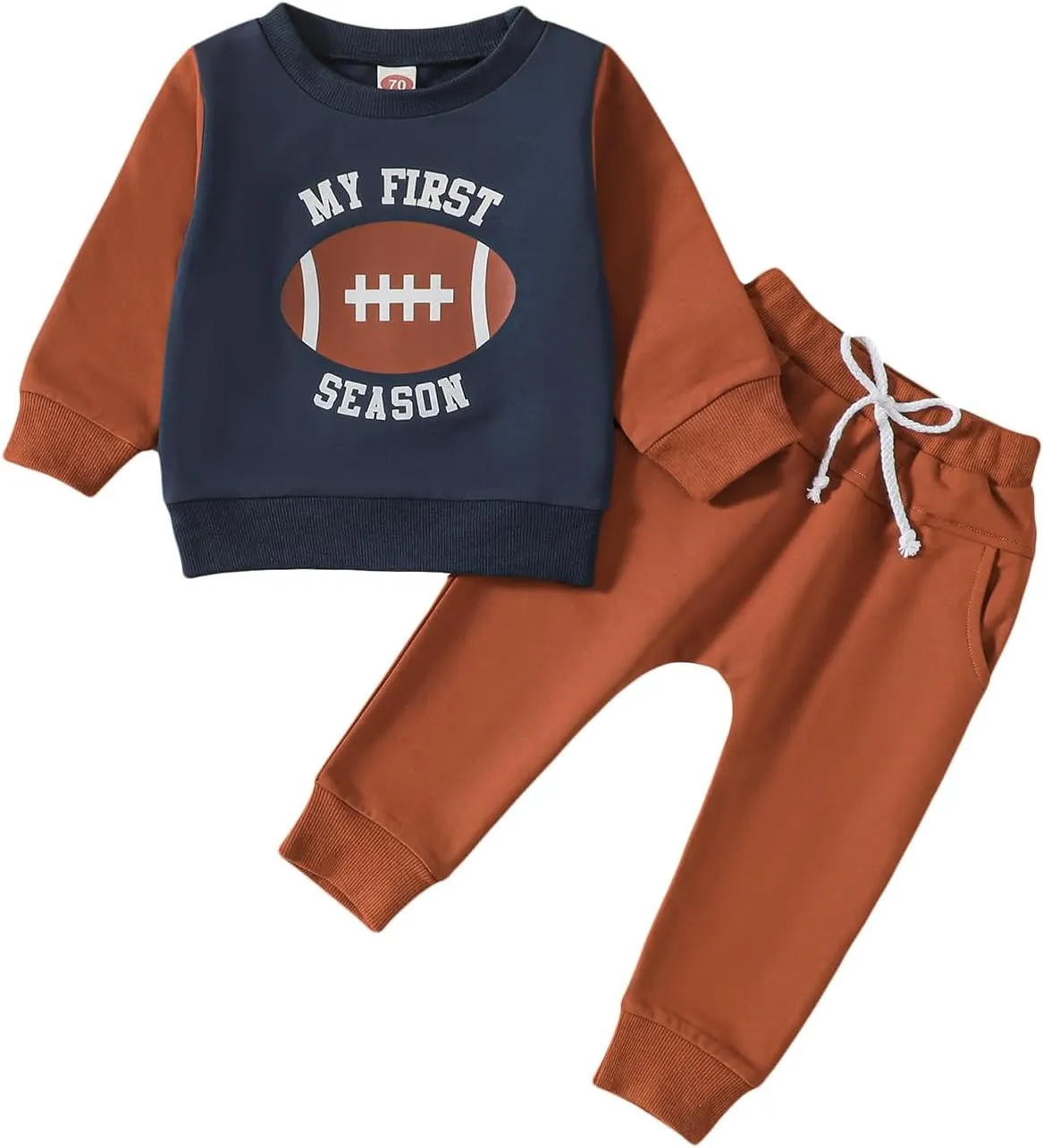 Toddler Baby Boy Football Outfit On Sundays We Watch Football with Daddy Sweatshirt Top Pants Set Fall Clothes