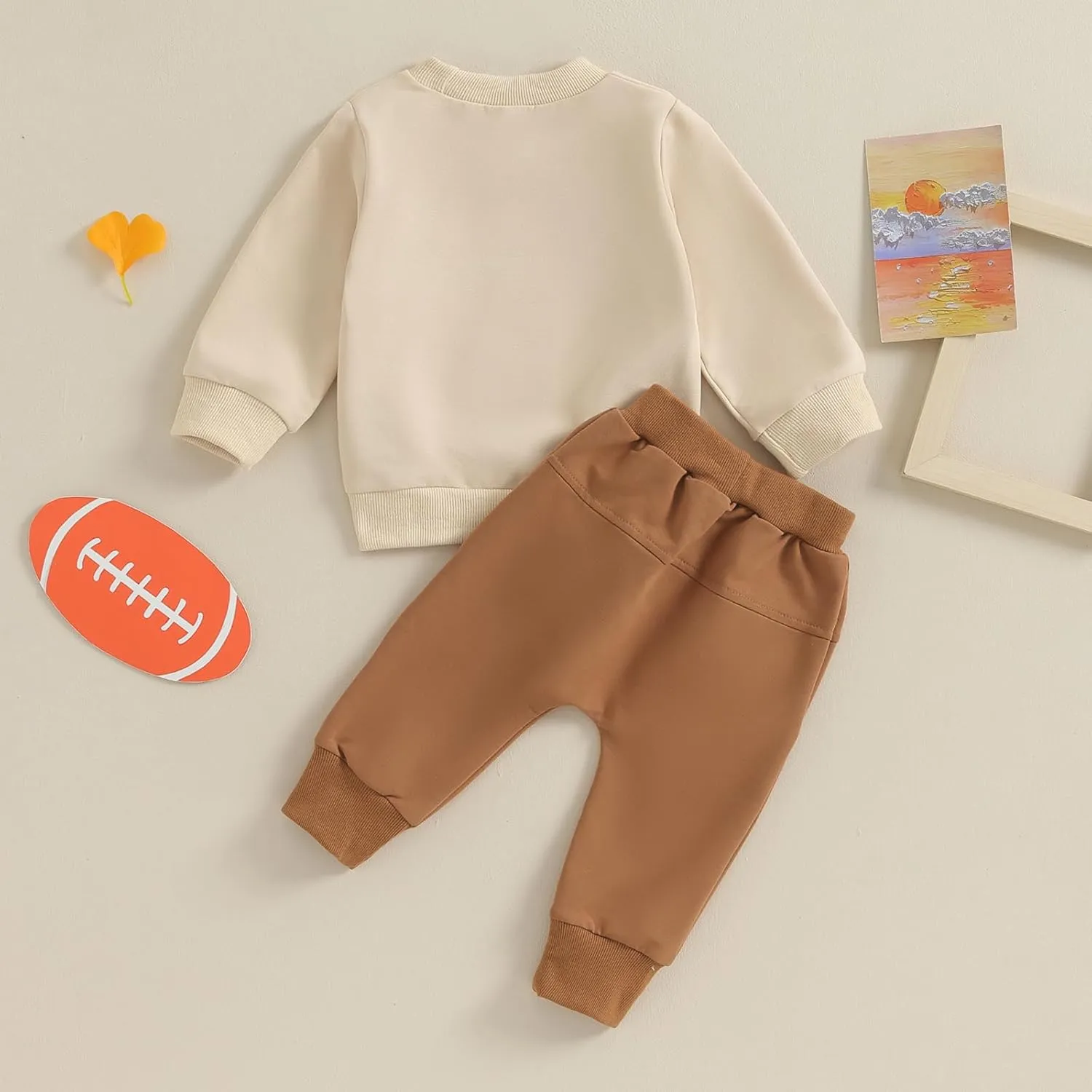 Toddler Baby Boy Football Outfit On Sundays We Watch Football with Daddy Sweatshirt Top Pants Set Fall Clothes