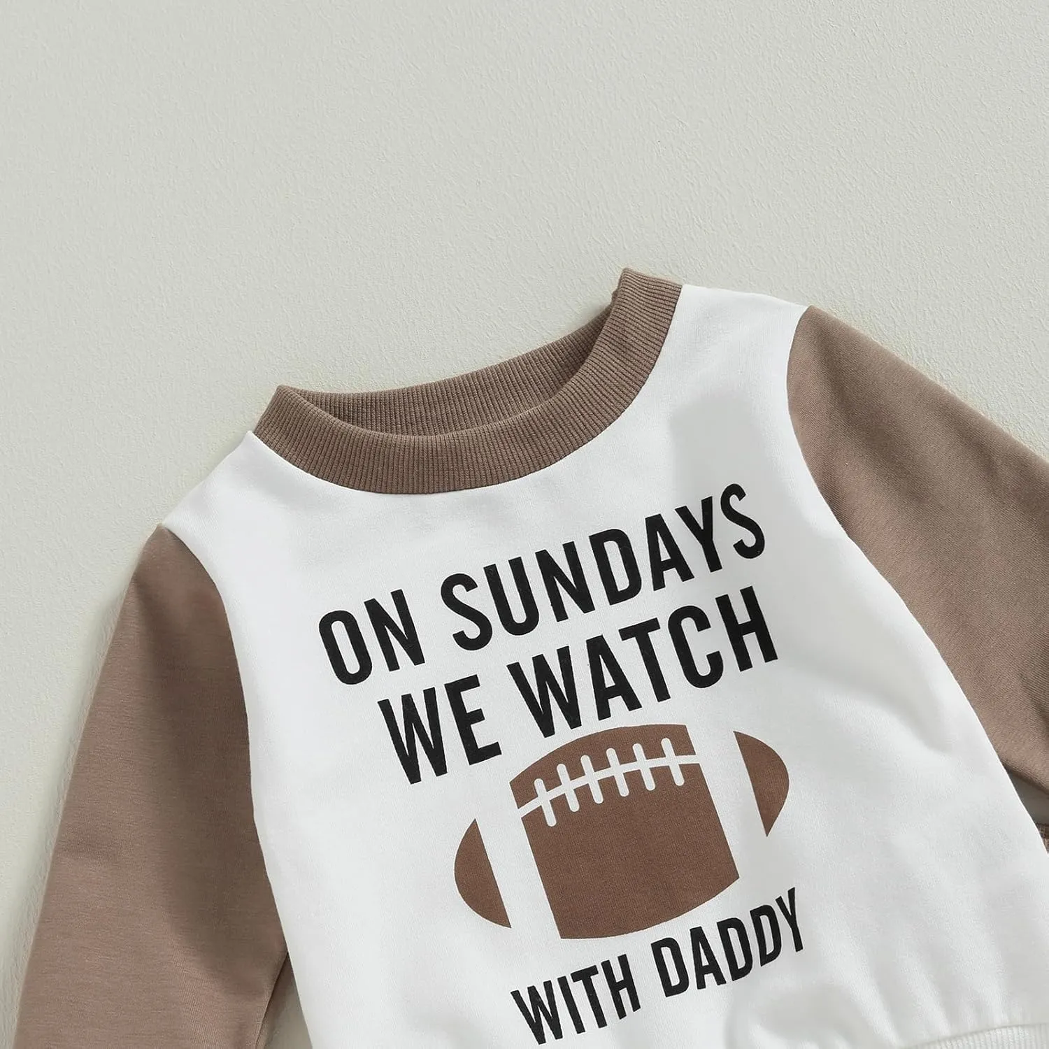 Toddler Baby Boy Football Outfit On Sundays We Watch Football with Daddy Sweatshirt Top Pants Set Fall Clothes