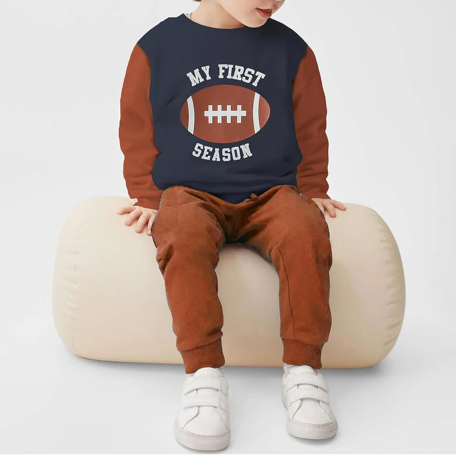 Toddler Baby Boy Football Outfit On Sundays We Watch Football with Daddy Sweatshirt Top Pants Set Fall Clothes
