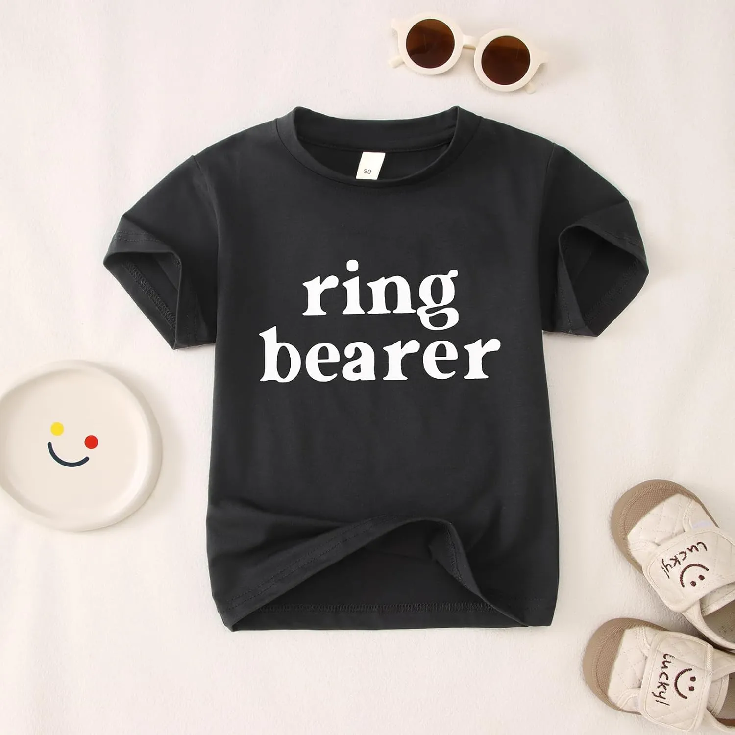 Toddler Baby Boy Ring Bearer Shirts Cute Wedding Ring Dude T-Shirt Marriage Party Security Tees Summer Tops Clothes
