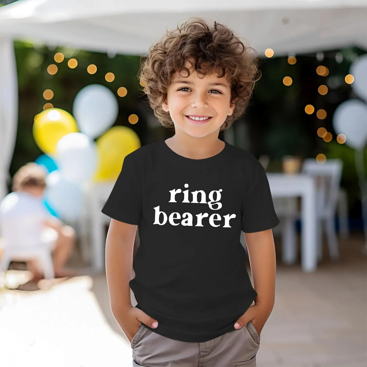 Toddler Baby Boy Ring Bearer Shirts Cute Wedding Ring Dude T-Shirt Marriage Party Security Tees Summer Tops Clothes