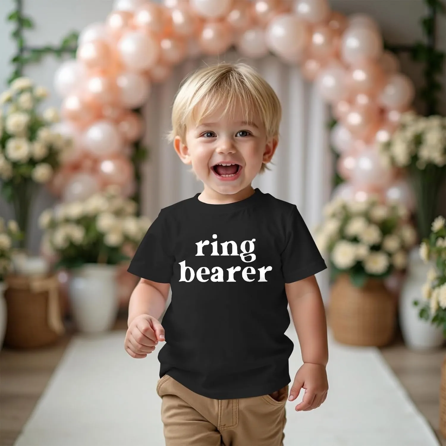 Toddler Baby Boy Ring Bearer Shirts Cute Wedding Ring Dude T-Shirt Marriage Party Security Tees Summer Tops Clothes