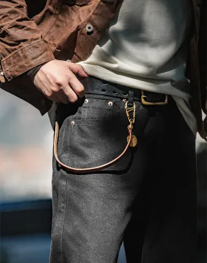 Tooling American Retro Mid Waist Washed Tough Guy Denim Men's Jeans